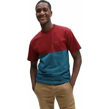 Tričko Vans COLORBLOCK TEE Blue Coral/Pomegranate velikost L