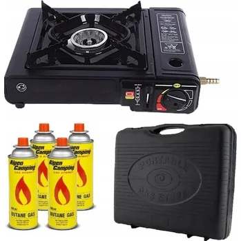 Turistický vařič PŘENOSNÝ TURISTICKÝ PLYNOVÝ VAŘIČ V KUFRÍKU