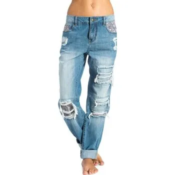 Dámské kalhoty Kalhoty Rip Curl BOYFRIEND FLORAL REPAIR Blue velikost 28