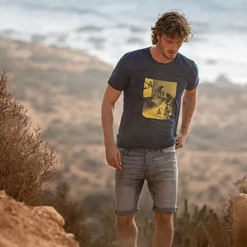 Pánská móda Tričko Animal LOFFY Indigo Blue velikost M