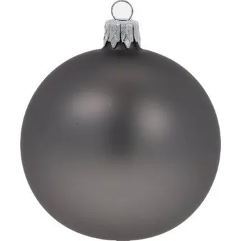 Vánoční dekorace Ozdoba vánoční koule, šedá|mat, 8cm (DOPRODEJ POSLEDNÍCH KOUSKŮ) - BALENÍ OBSAHUJE 6 ks!|Ego Dekor