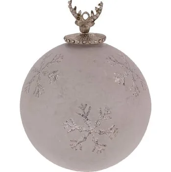 Vánoční ozdoba Ozdoba koule skleněná s jelenem, 12x12x12cm, ks|Ego Dekor