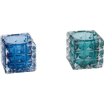 Svícen Svícen hranatý, modrá/petrolejová, balení obsahuje 2 kusy! (DOPRODEJ)|Ego Dekor