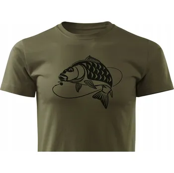Tričko ForestMax Tričko FORESTMAX s potiskem ryby pro Rybáře krátký rukáv vel. 3XL