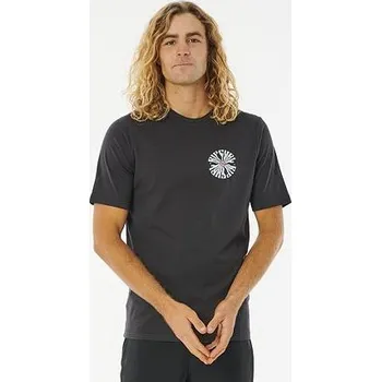 Pánské tričko Lykra Rip Curl SWC PSYCHE CIRCLES S/S Washed Black velikost M