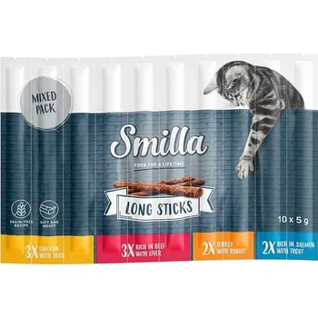 Pamlsek pro kočku Smilla Long Sticks mix 4 příchutí Pro Kočky Pamlsek 50g