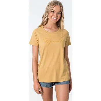 Pánské tričko Tričko Rip Curl FREESTYLE LOGO TEE Gold velikost L