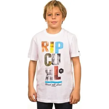 Pánské tričko Tričko Rip Curl BLOCK SCRIPT SS TEE Optical White velikost 12