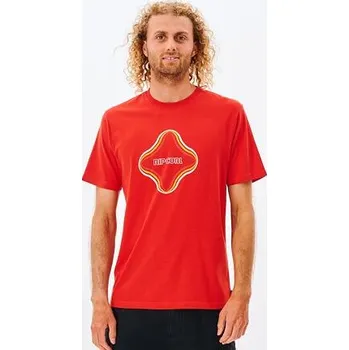 Pánské tričko Tričko Rip Curl SURF REVIVAL VIBRATIONS TEE Blood velikost XL