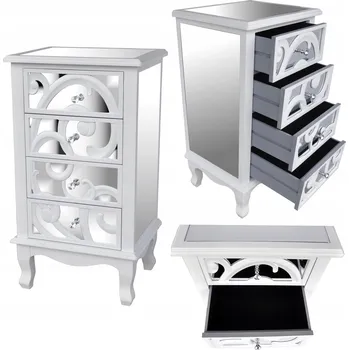 Komoda Komoda se zásuvkami, skříňka z jedlového dřeva, styl GLAMOUR