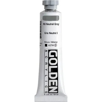 Vodová barva Akrylová barva Golden Heavy Body - 1445 N5 Neutral Gray Objem: 59 ml