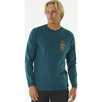 Pánské tričko Tričko Rip Curl SEARCH ICON L/S TEE Blue Green velikost S