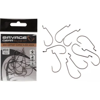 Rybářský háček Offsetové háčky na přívlač Savage Gear OFFSET SUPER SLIDE HOOK 10 ks