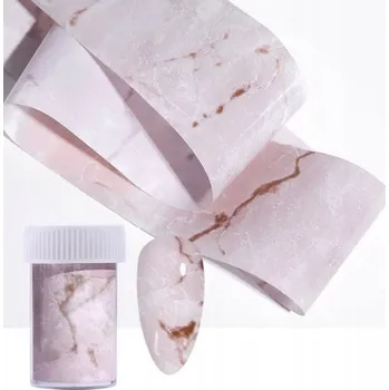 Fólie na nehty PUDROVĚ HNĚDÁ MARMOROVÁ