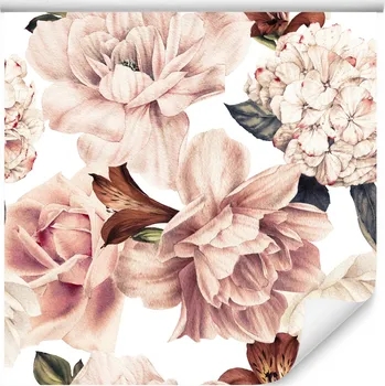Fototapeta Tapeta do jídelny AKVARELOVÉ Pivoňky Lilie Příroda Rostliny Květiny