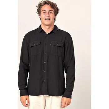 Košile Rip Curl L/S ECO VENTURA SHIRT Washed Black velikost XL