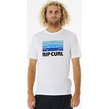 Pánské oblečení Lykra Rip Curl SURF REVIVAL PEAK TEE White velikost M