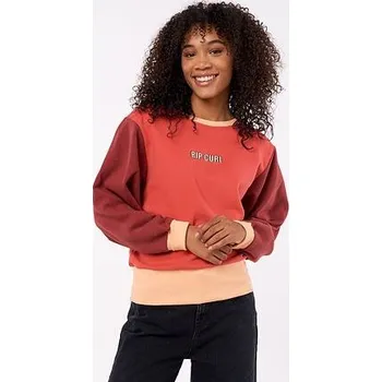 Pánská mikina Mikina Rip Curl CREW COLOR BLOCK FLEECE Dark Red velikost XS
