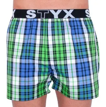 Boxerky Spodní prádlo Styx SPORT Modrá/Zelená/Bílá velikost L