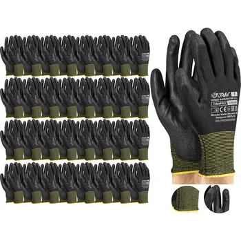 Pracovní rukavice Rukavice JURAV Pracovní rukavice máčené, dílenské, polyuretanové, velikost 7 - S, 120 párů