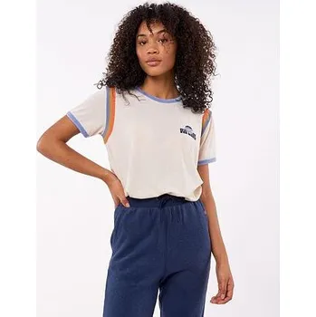 Pánské tričko Tričko Rip Curl MELTING WAVES RINGER TEE Off White velikost M