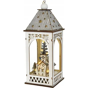 Obraz Dřevěná lucerna s LED osvětlením 29x11 cm