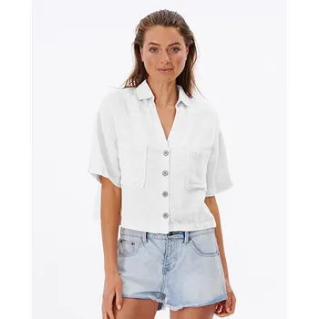 Pánské oblečení Košile Rip Curl PREMIUM LINEN SHIRT White velikost M