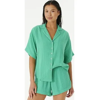 Pánská košile Košile Rip Curl PREMIUM SURF S/S SHIRT Green velikost XS