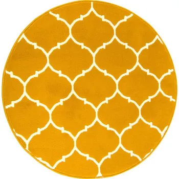 Koberec Průměr 160 cm KULATÝ MEDOVĚ KOBEREC JETEL