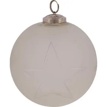 Vánoční ozdoba Ozdoba koule skleněná s hvězdou, 15x15x15cm, ks|Ego Dekor