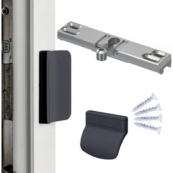 Nábytkové kování Balkónový zavírač s madlem pro balkónové dveře, zarážka proti průvanu