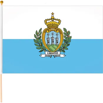 Vlajka San Marino vlajka malá (Vlajka San Marina o rozměrech 45x30 cm, délka tyče 61 cm)