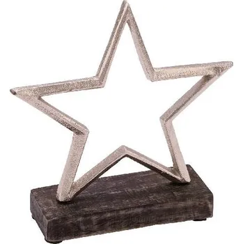 Vánoční dekorace Dekorace hvězda na podstavci, 17x5x17,5cm, ks|Ego Dekor