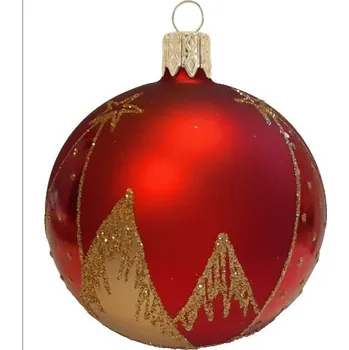 Ozdoba vánoční koule, hory, 8cm (DOPRODEJ POSLEDNÍCH KOUSKŮ) - BALENÍ OBSAHUJE 6 ks!|Ego Dekor