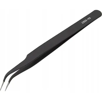 Péče o řasy a obočí Pinzeta na prodlužování řas BLACK ESD-15