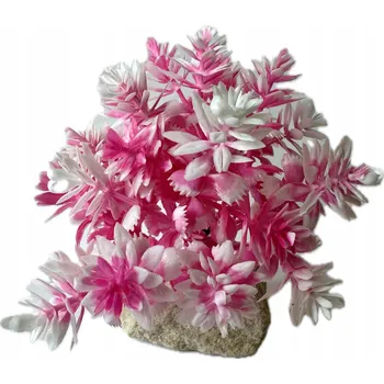 umělá květina UMĚLÁ AKVARIJNÍ ROSTLINA RŮŽOVÁ DEKORACE DO AKVÁRIA TERÁRIA 9 CM