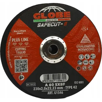 Řezný kotouč Řezný kotouč GLOBE SafeCut 230x2,0 INOX