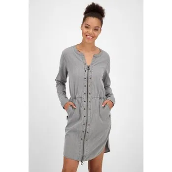 Dámské šaty šaty Alife and Kickin HANNAAK DNM Light Grey Denim velikost XL