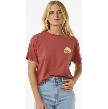Pánské tričko Tričko Rip Curl LINE UP RELAXED TEE Maroon velikost S