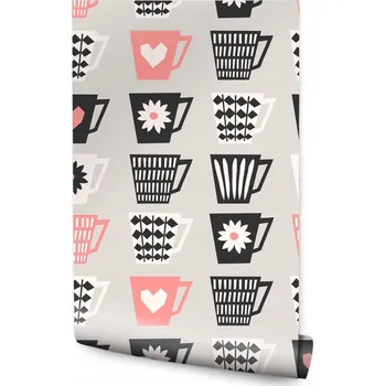 Fototapeta Tapeta šálky barevné hrnky do kuchyně jídelny