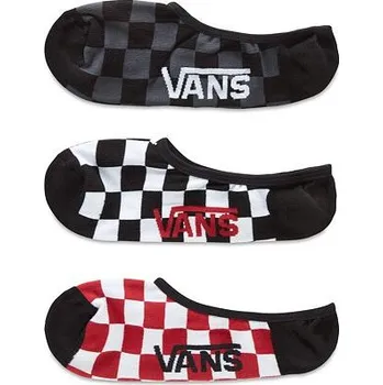 Pánské oblečení Ponožky Vans CLASSIC SUPER NO SHOW (9.5-13, 3PK) Red-White Check velikost O/S