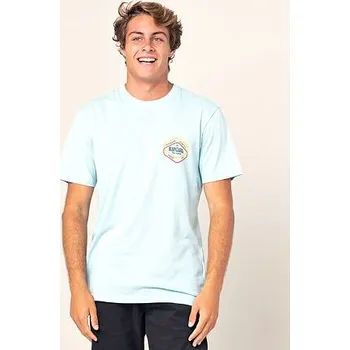 Pánské tričko Tričko Rip Curl TWICE D'AMS SS TEE Light Blue velikost XL