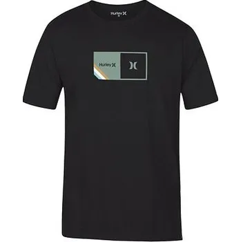Tričko Hurley HALFER STRIPE S/S Black velikost XL