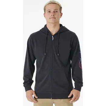 Pánská mikina Mikina Rip Curl SURF REVIVAL ZIP THRU HOOD Washed Black velikost XXL