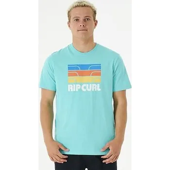 Pánské oblečení Tričko Rip Curl SURF REVIVAL WAVING TEE Aqua velikost L