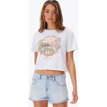 Pánská móda Tričko Rip Curl TROPIC FEELS CROP TEE Rip Curl White velikost L