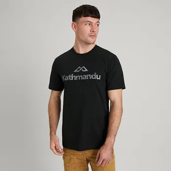 Pánské oblečení Tričko Kathmandu KMD LOGO MNS S/S TEE O4W-Black Sting velikost M