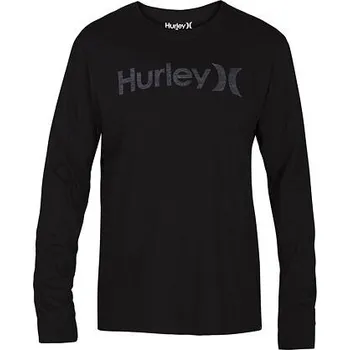 Pánské tričko Tričko Hurley O&O PUSH THROUGH L/S TEE Black velikost XL
