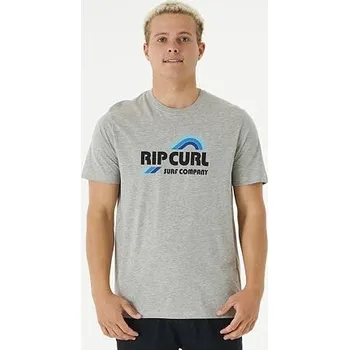 Pánské tričko Tričko Rip Curl SURF REVIVAL WAVING TEE Grey Marle velikost XL
