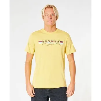 Pánské tričko Tričko Rip Curl SURF REVIVAL YEH MUMMA TEE Retro Yellow velikost S